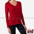 Kaschmir Damen 100% Kaschmir Langarm Pullover V-Ausschnitt Pullover